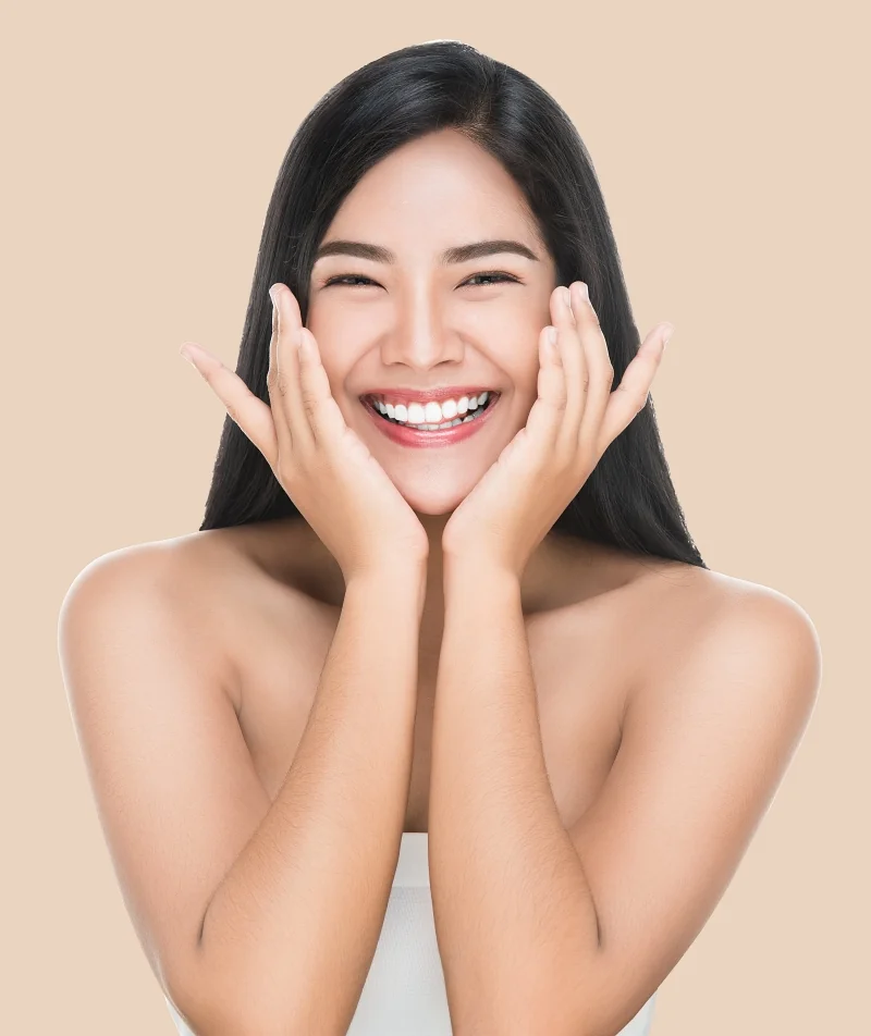 happy and beautiful asian woman