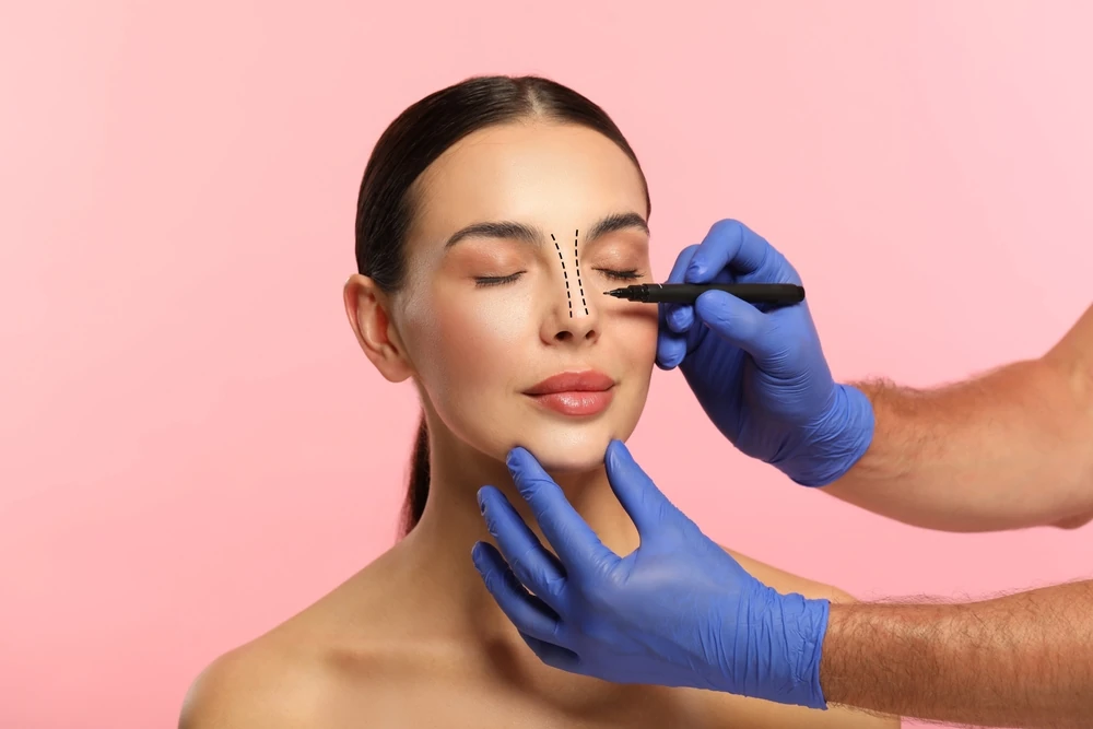 woman preparing for rhinoplasty